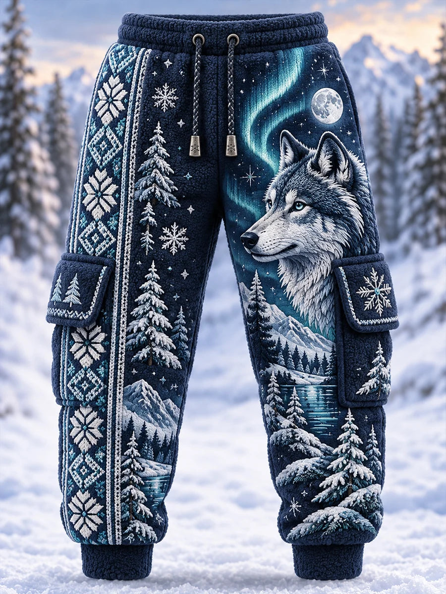 Men's Nordic Forest Animal Style Print Casual Sweatpants Trousers