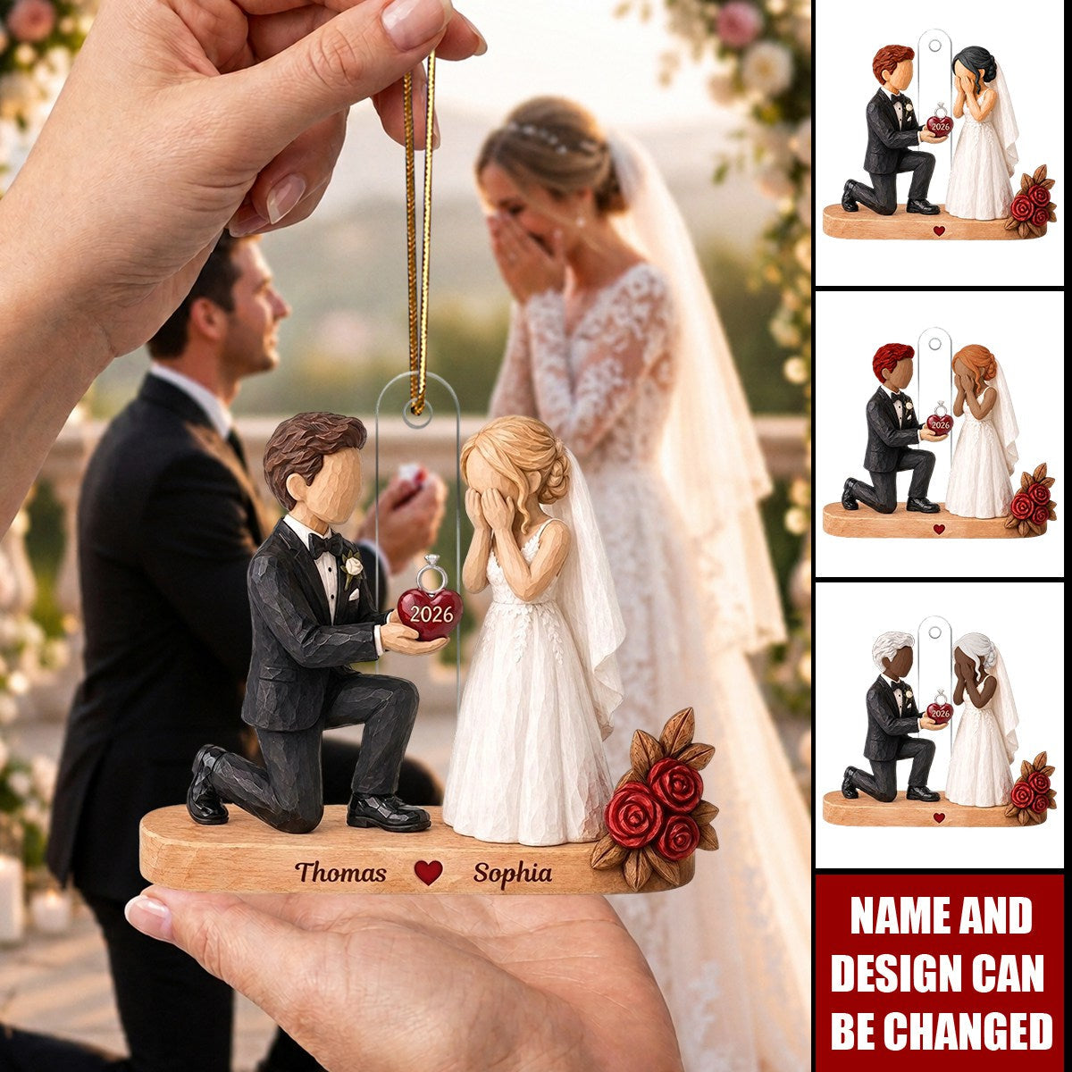 Couple Marriage Ornament - Personalized Acrylic Ornament - Christmas Gift For Couple - 4