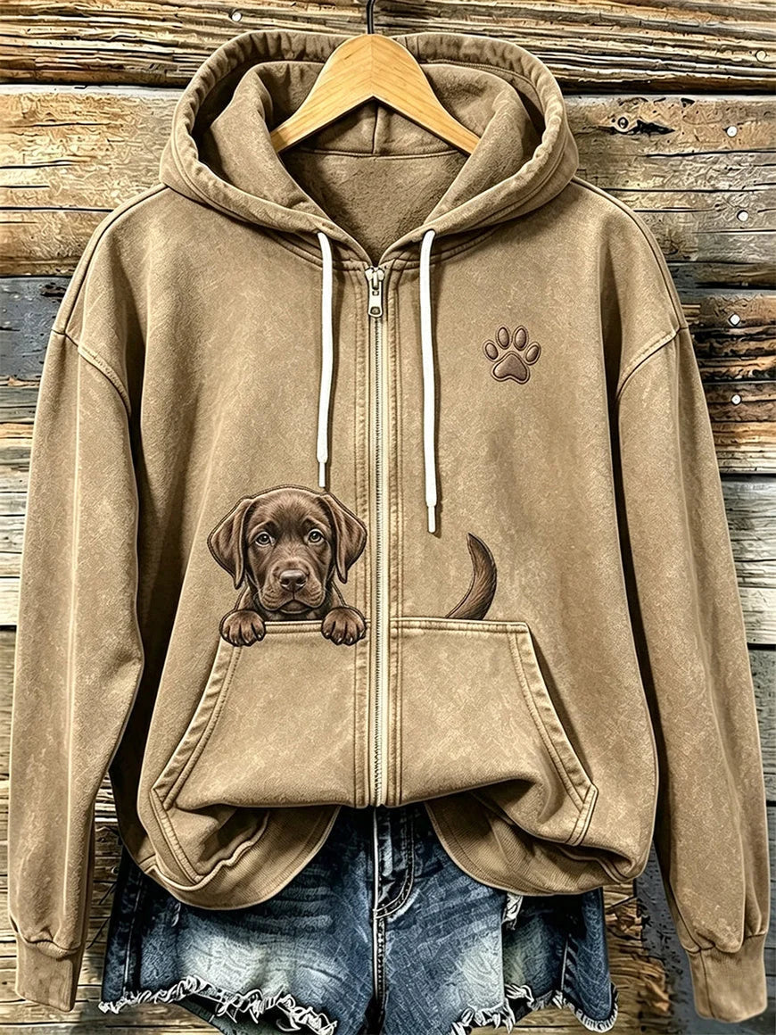 Women's Vintage Animal Print Hoodie