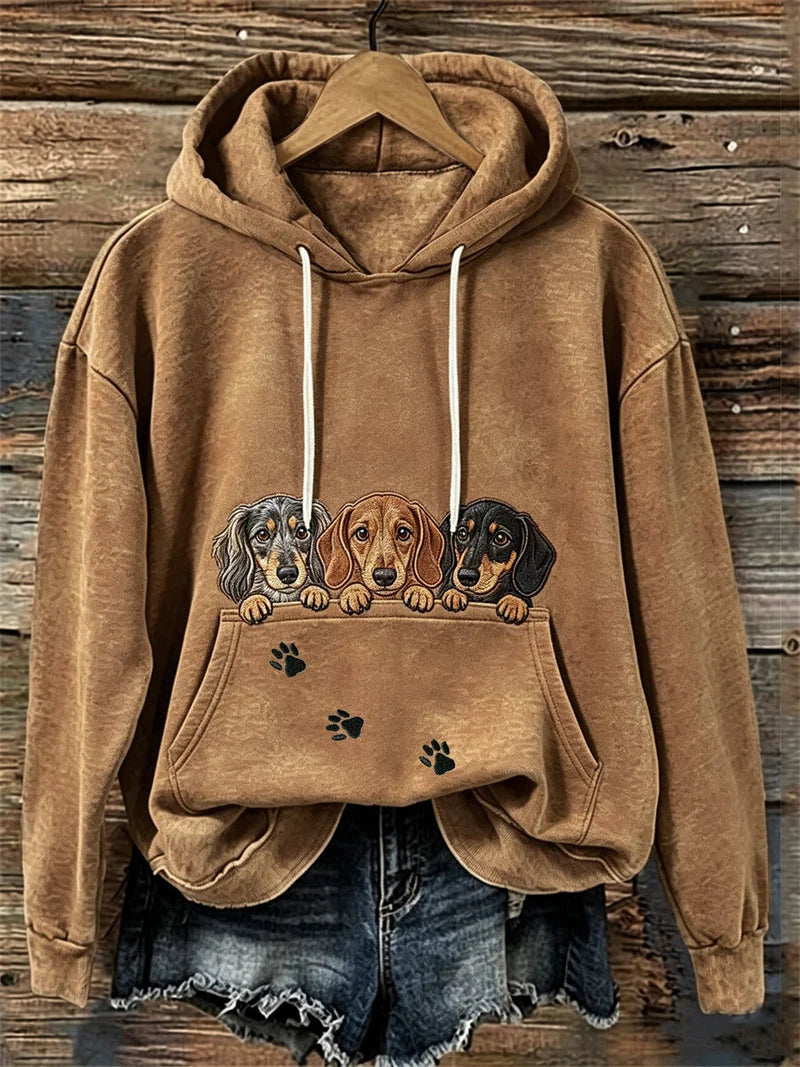 Women's vintage animal‑print sweatshirt