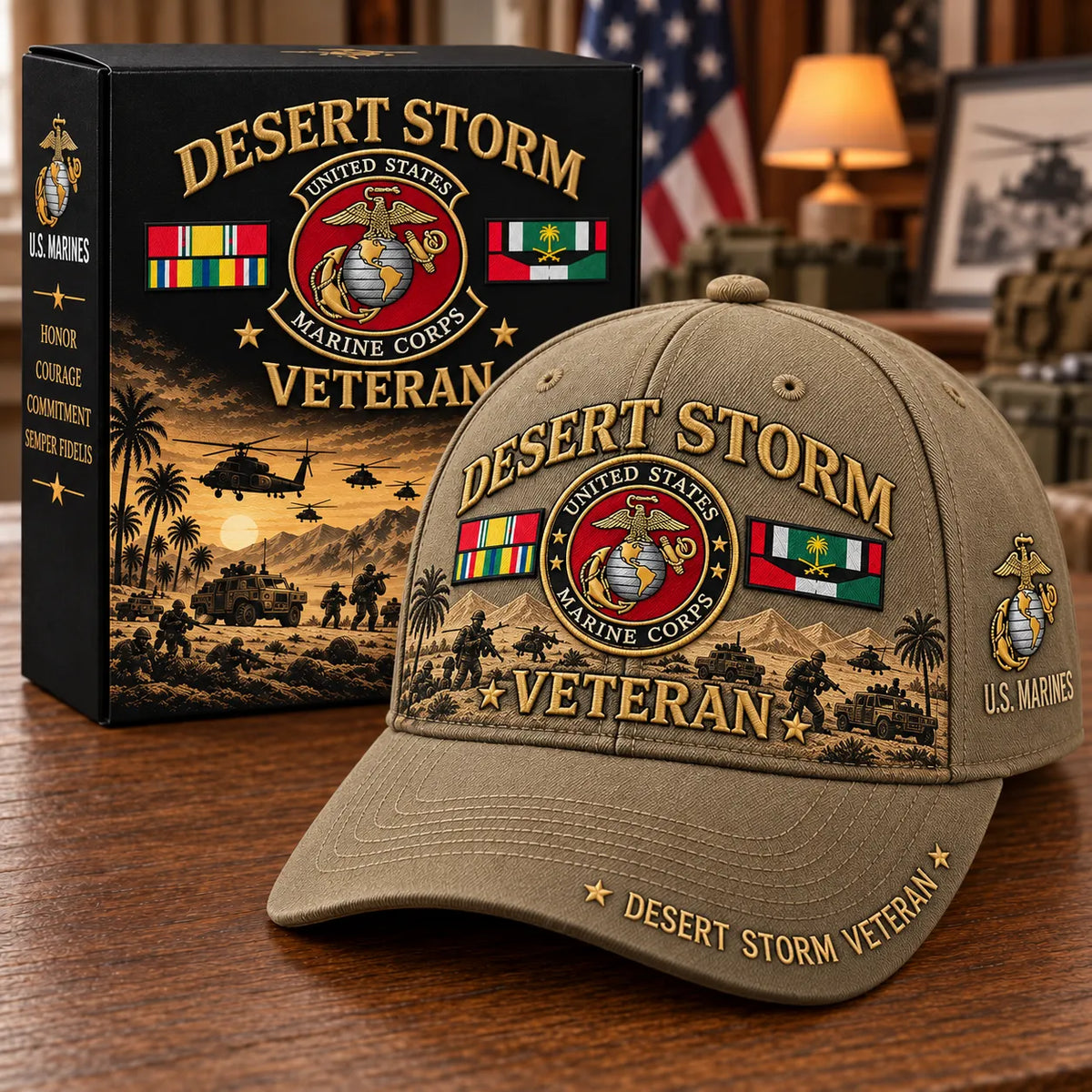 🏆Last Day Promo: 45% OFF! 🏜️Desert Storm Veteran Tribute Cap （1991–2026 -35TH ANNIVERSARY）
