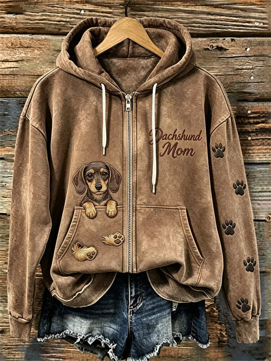 Women's Vintage Animal Print Hoodie
