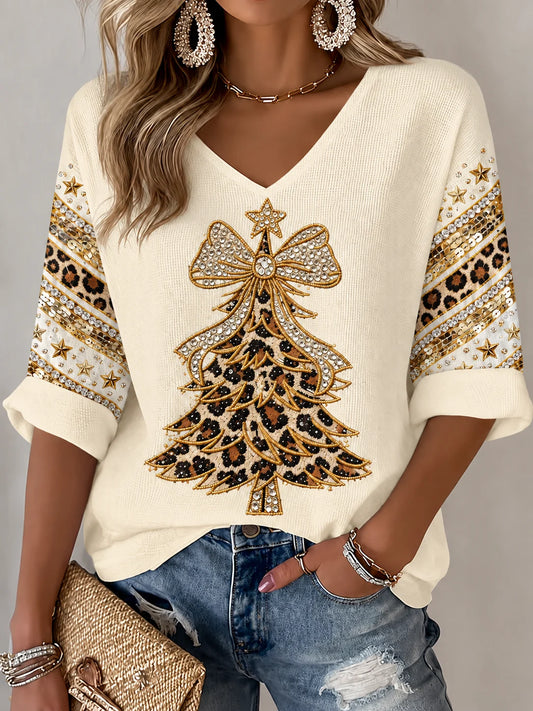 Women's Christmas Print T‑Shirt
