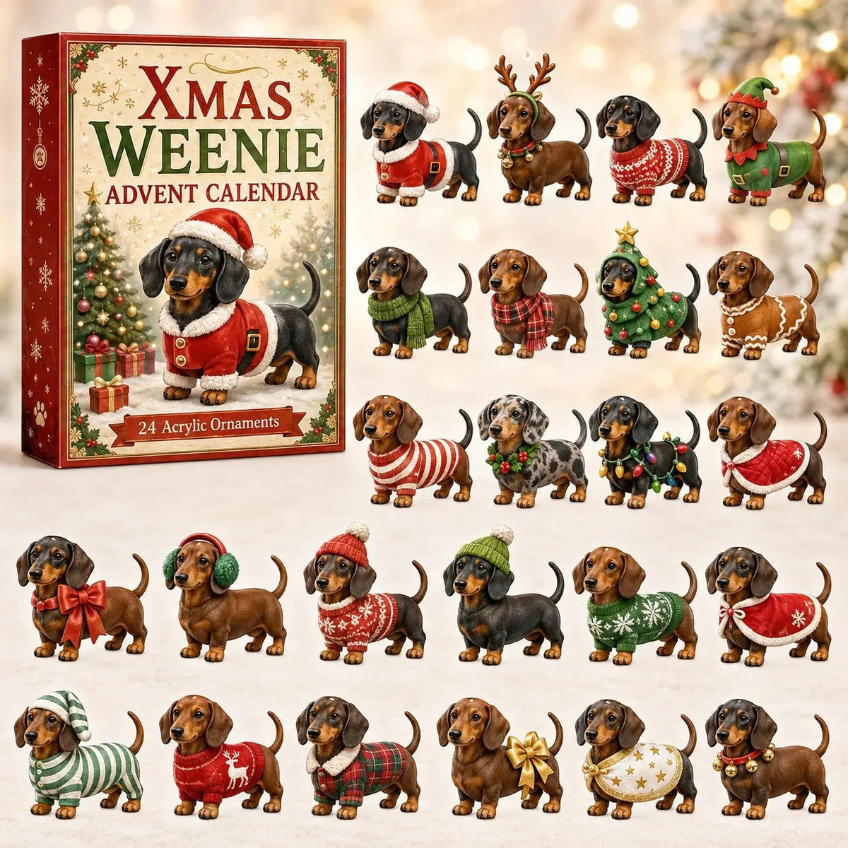 2026 Christmas Dachshund Advent Calendar Blind Box