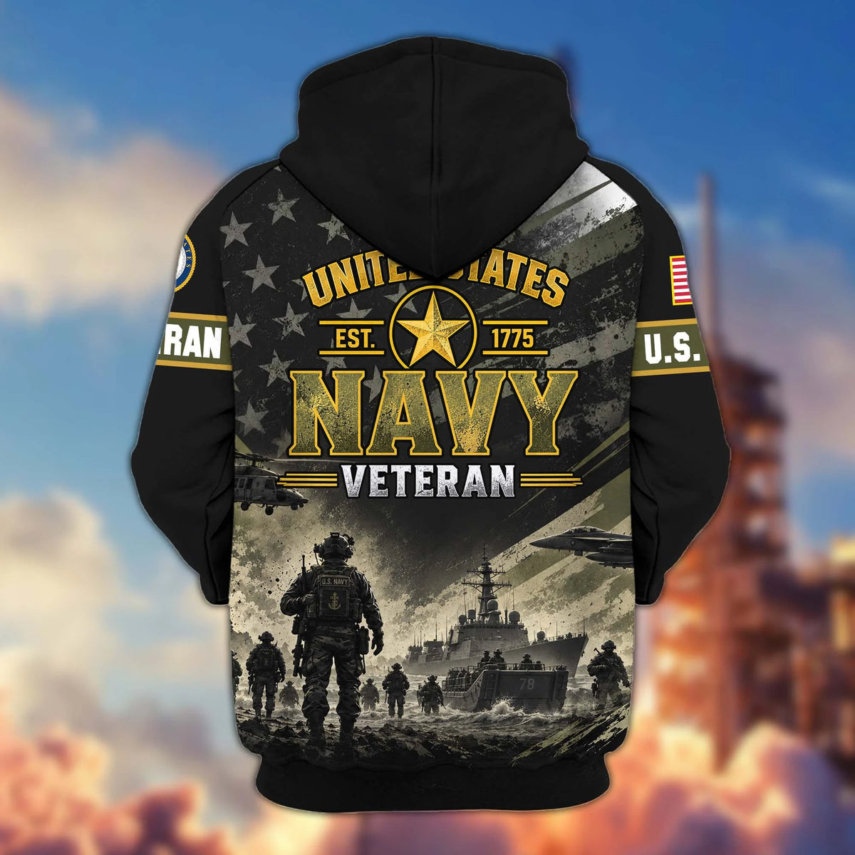 Premium US Veterans Zip Up Hoodie CPHN160912, Gifts For US Veterans, Gifts For Veterans Day.