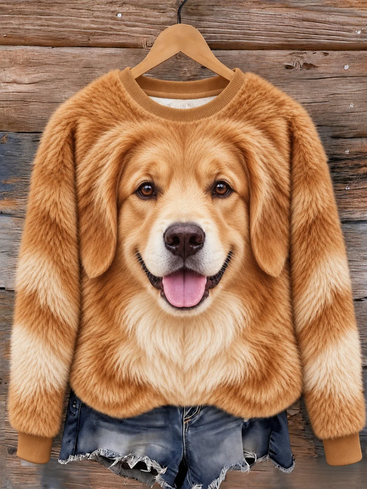 Women's Fun Animal Flannel Print Sweatshirt