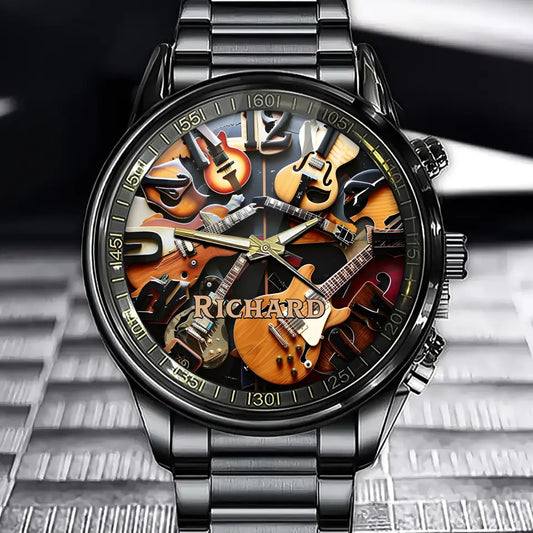 Personalized Electric Guitar Watch - Unique Design for Music Lovers
