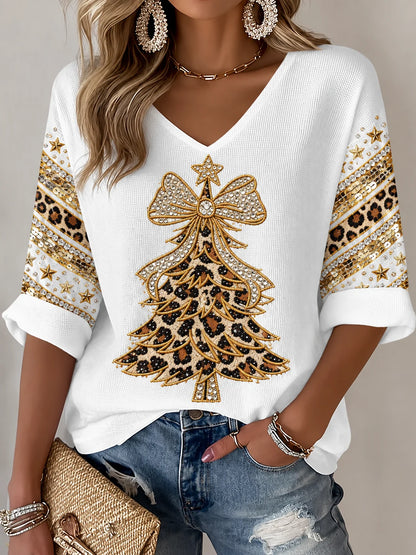 Women's Christmas Print T‑Shirt