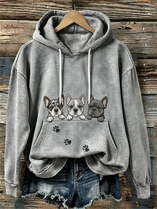 Women's vintage animal‑print sweatshirt