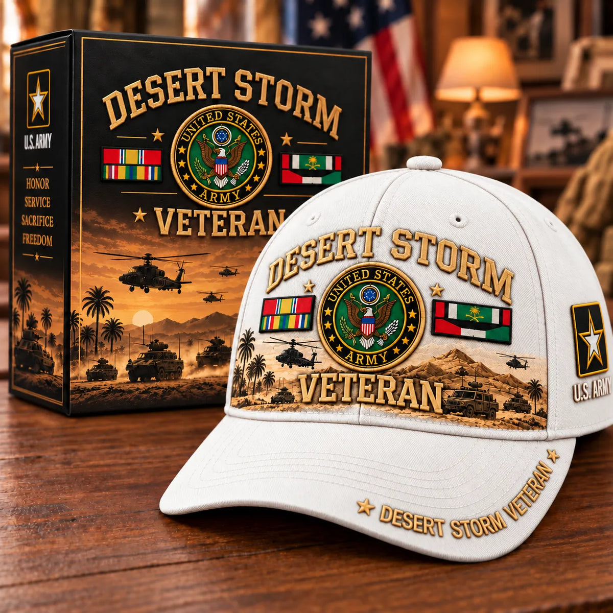 🏆Last Day Promo: 45% OFF! 🏜️Desert Storm Veteran Tribute Cap （1991–2026 -35TH ANNIVERSARY）