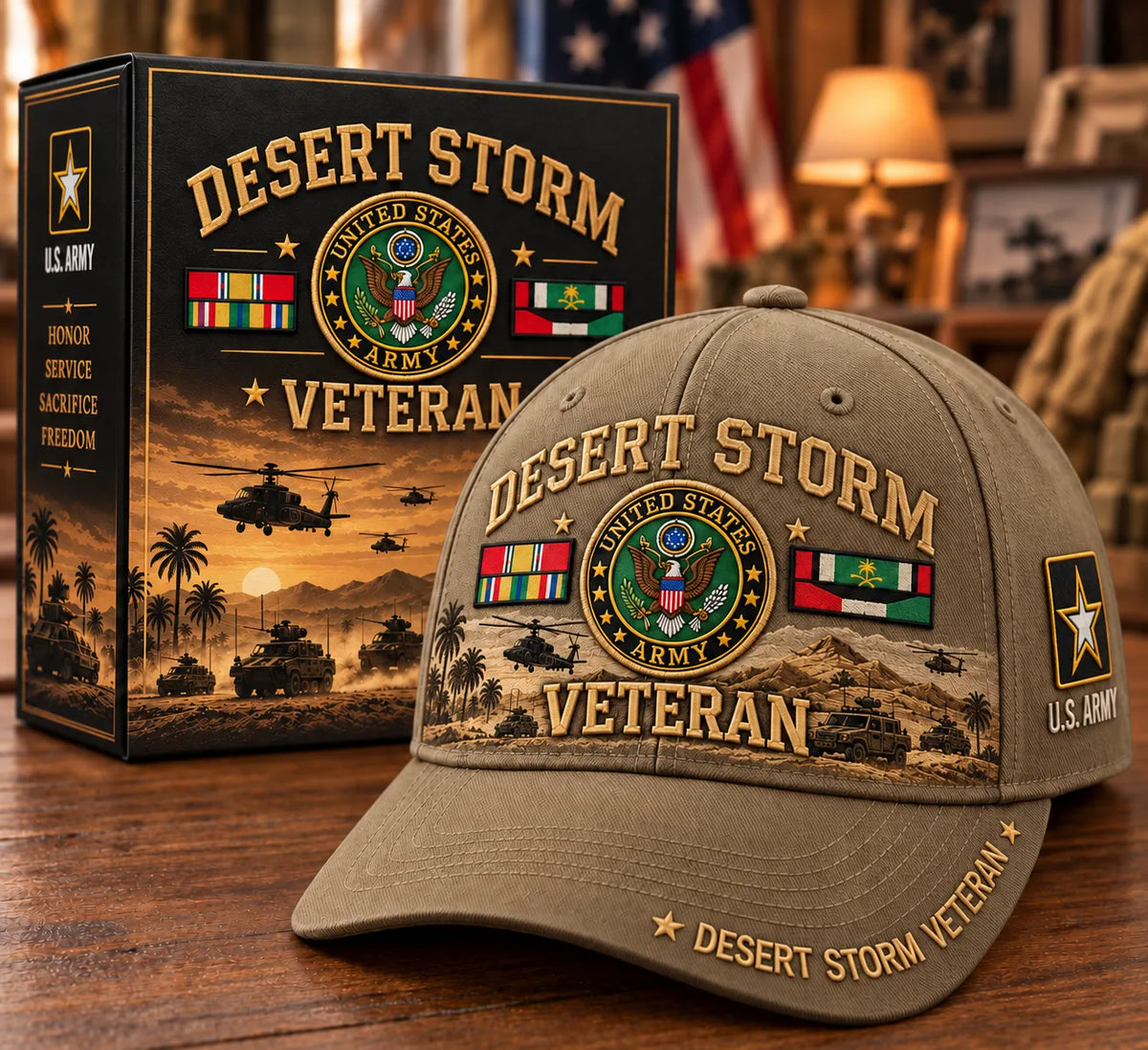 🏆Last Day Promo: 45% OFF! 🏜️Desert Storm Veteran Tribute Cap （1991–2026 -35TH ANNIVERSARY）