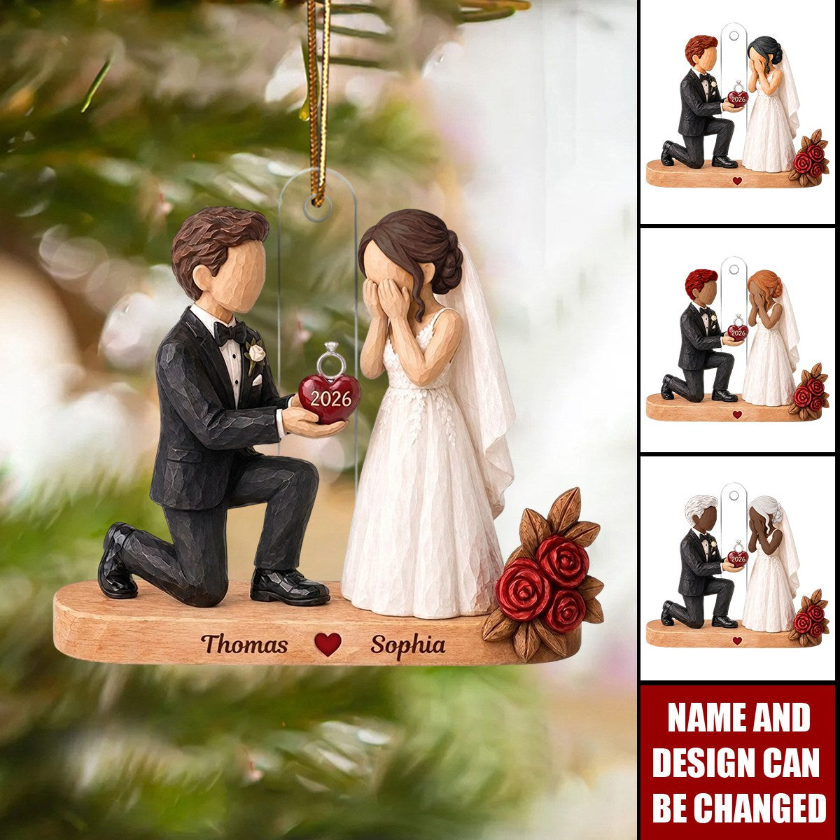 Couple Marriage Ornament  - Personalized Acrylic Ornament - Christmas Gift For Couple - 1
