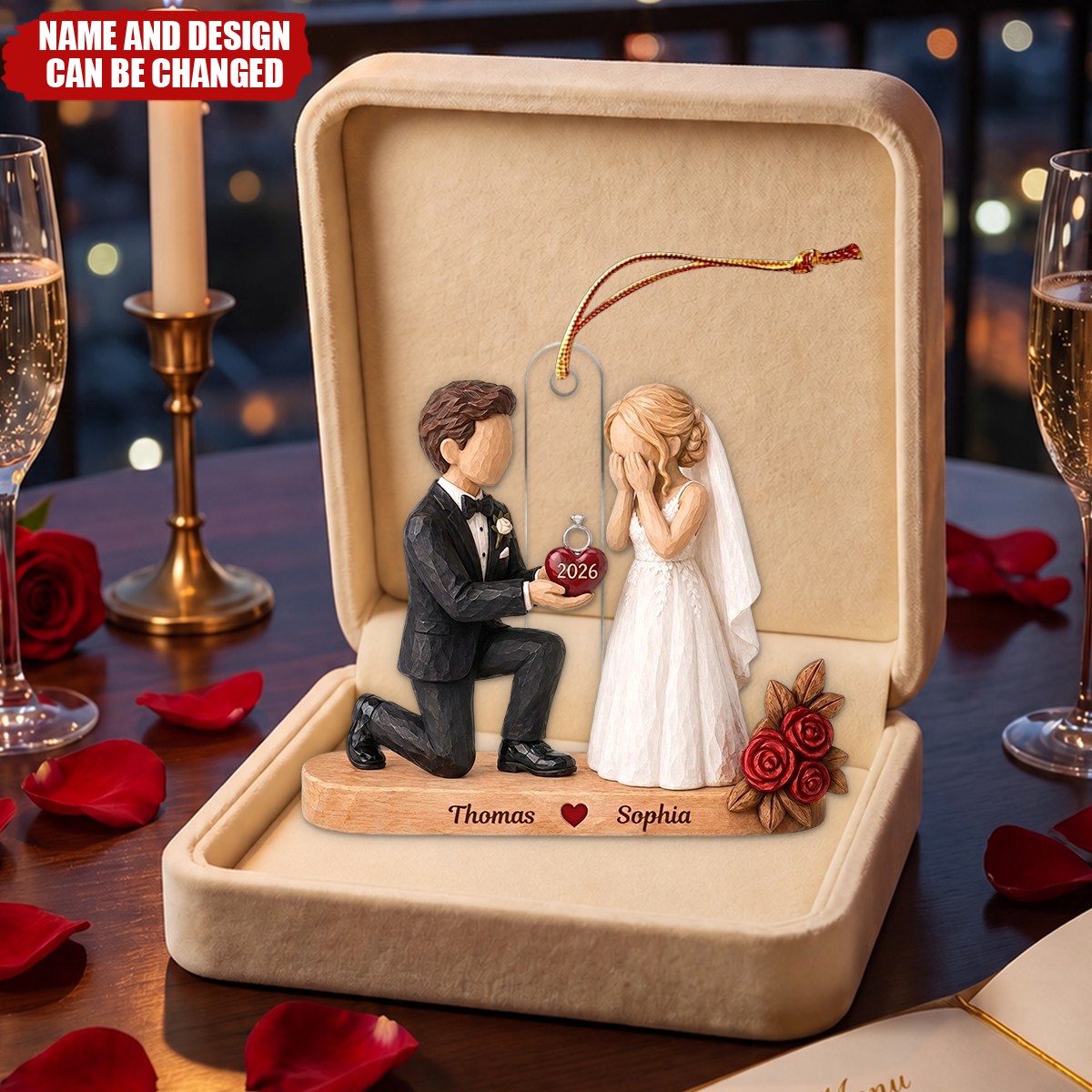 Couple Marriage Ornament  - Personalized Acrylic Ornament - Christmas Gift For Couple - 3