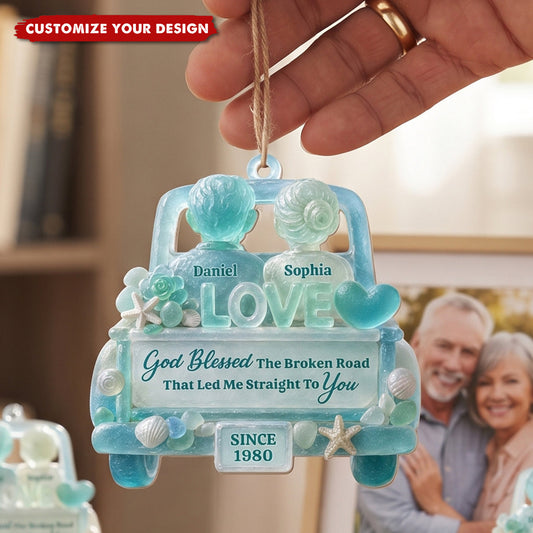 Personalized Ornament-God Blessed The Broken Road, Gift For Couples - 1