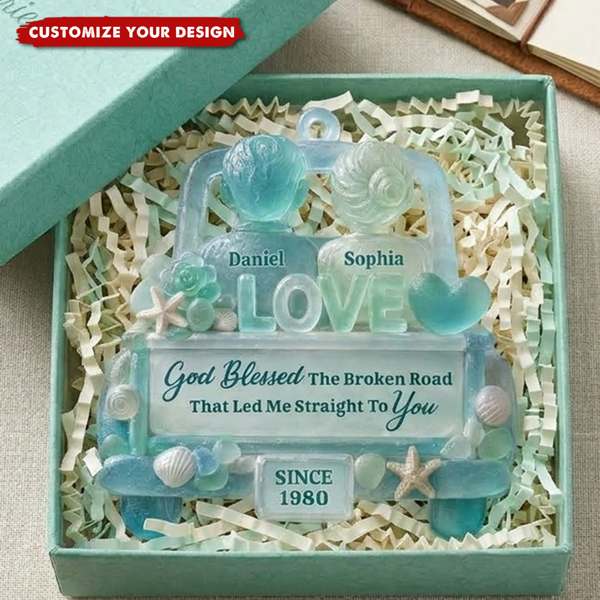 Personalized Ornament-God Blessed The Broken Road, Gift For Couples - 3