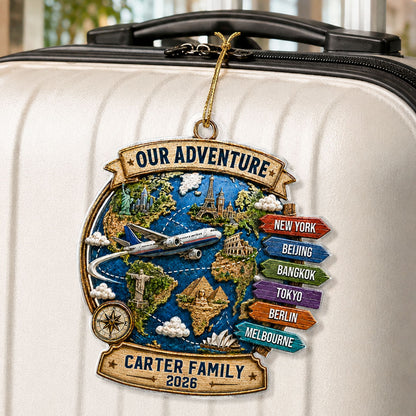 Trending Travel Adventure - Personalized Acrylic Ornament - Gifts For Couple, Family