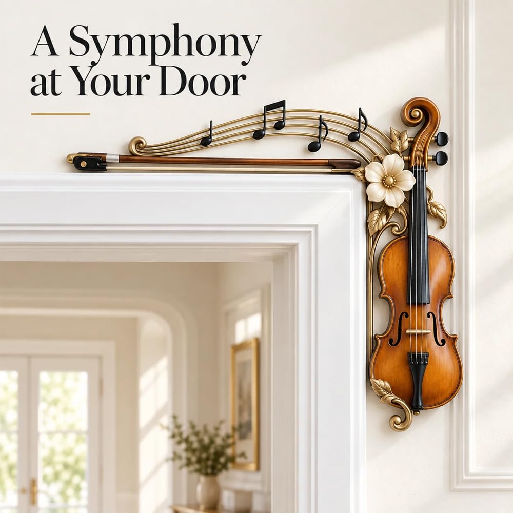 Violin & Flowing Notes Door Topper – Musical Doorway Wall Decor