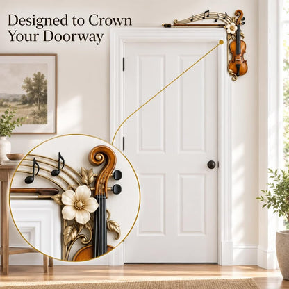 Violin & Flowing Notes Door Topper – Musical Doorway Wall Decor