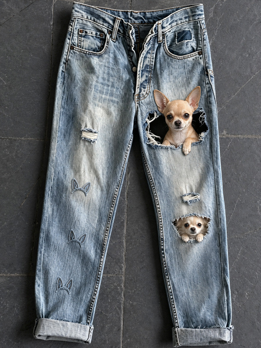 Women's Interesting Animals Art Print Flared Trousers