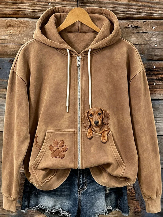 Women's Vintage Animal Print Hoodie