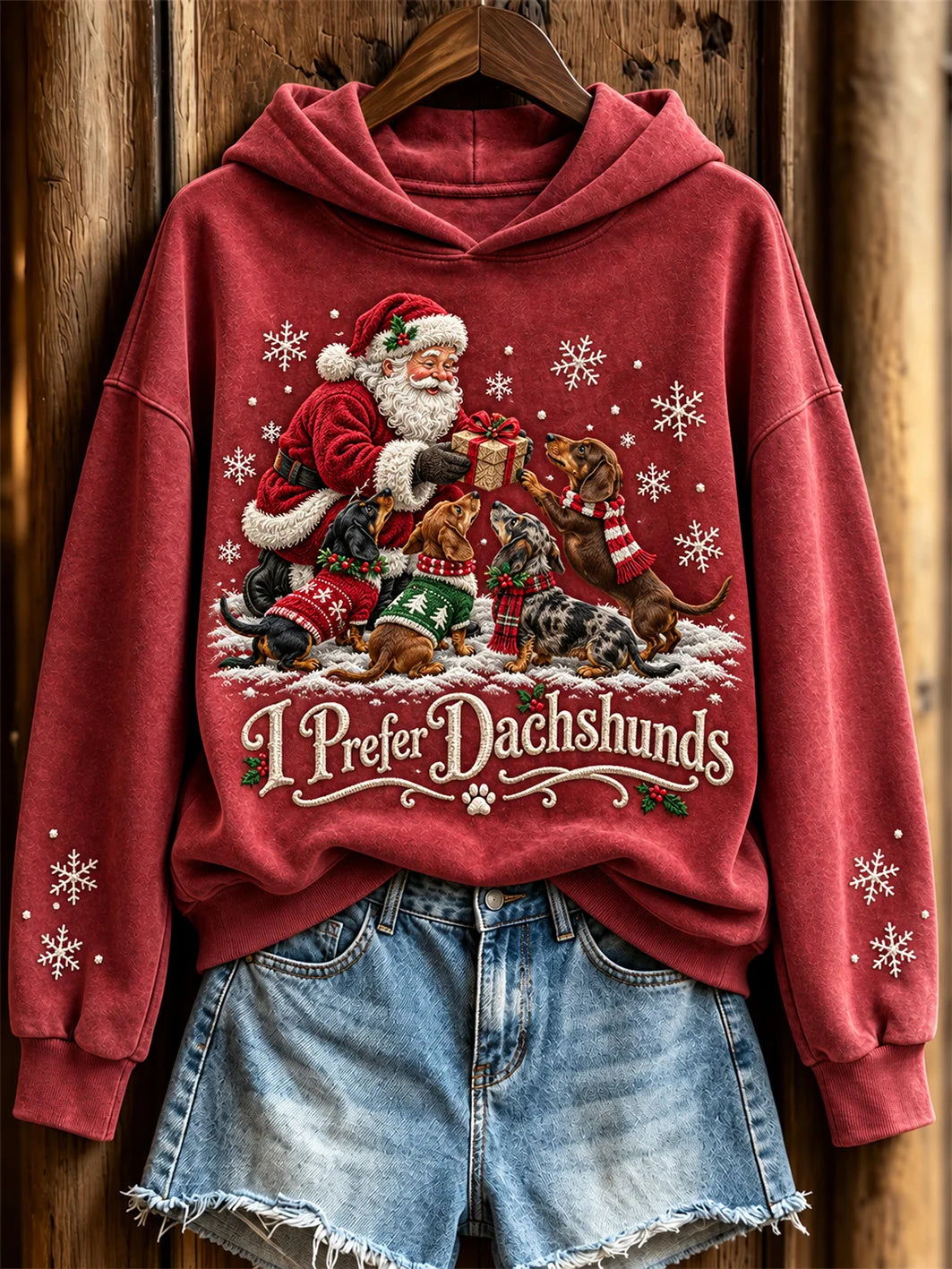 Women's I Prefer Dachshunds Pattern Causal Regular Sweatshirt