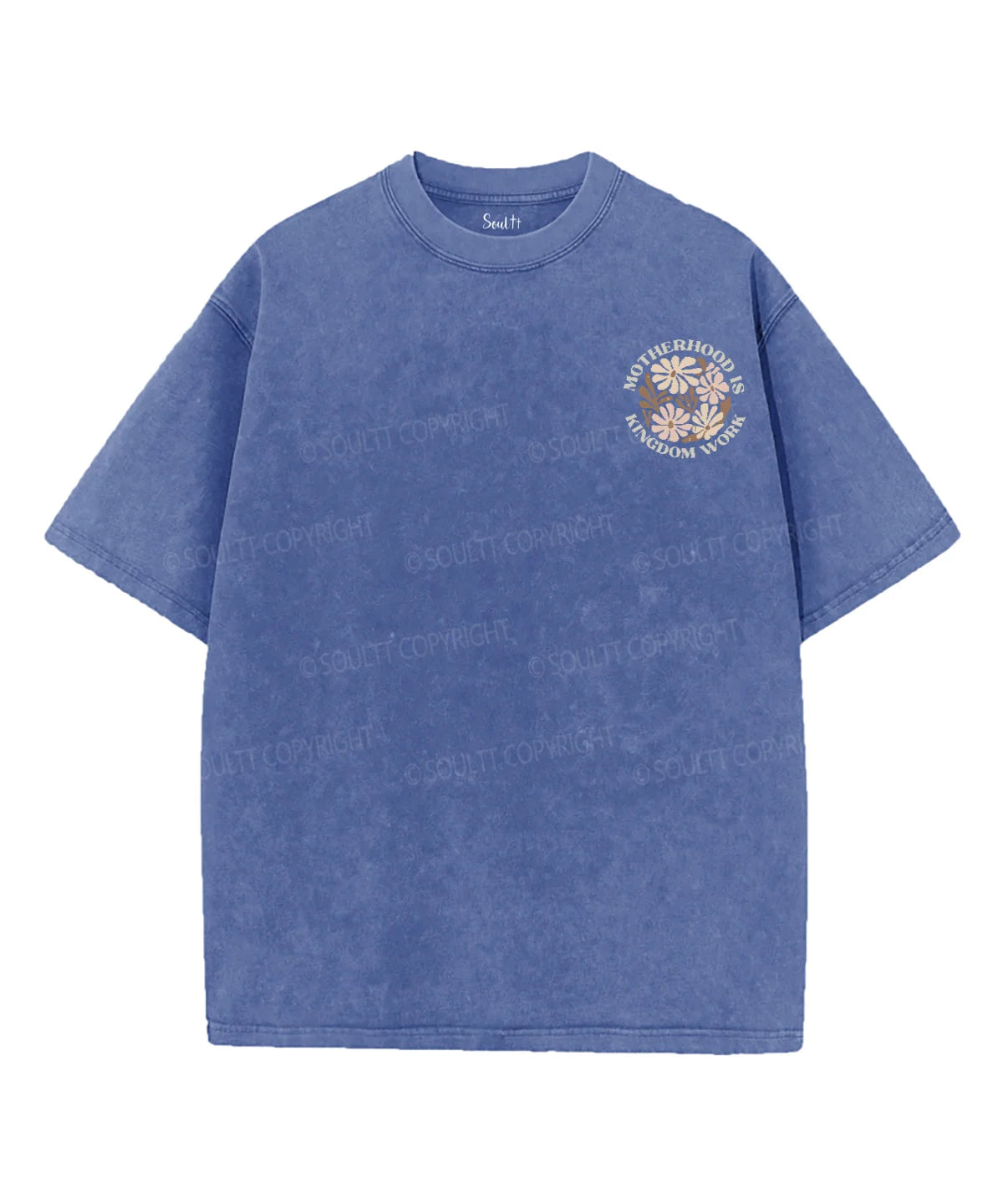 Motherhood Is Kingdom Work Double Sided Washed Christian T-shirt