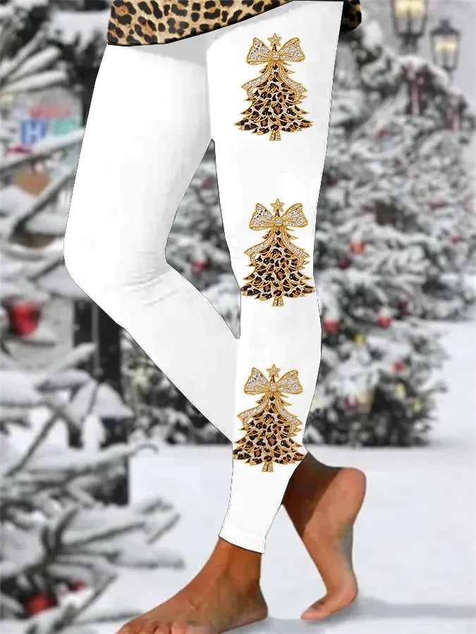 Women's Christmas Faith Print Tight High Elastic Leggings